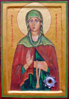 Икона с мощами святой праведной Иулиании Лазаревской из храма святого Иоанна Кронштадтского с. Морского